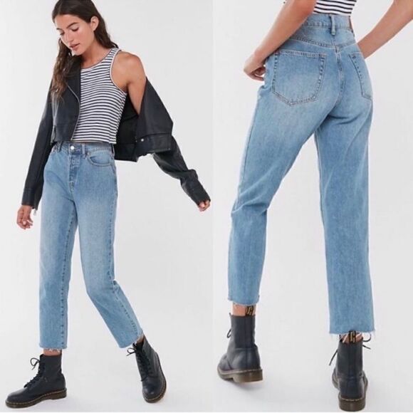 BDG Slim Straight Jean Frayed Hem Cropped Sz 25 - Picture 1 of 11